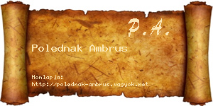 Polednak Ambrus névjegykártya